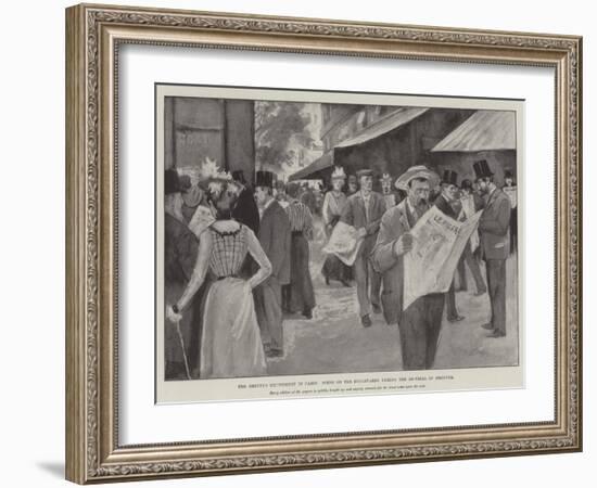 The Dreyfus Excitement in Paris, Scene on the Boulevards During the Re-Trial of Dreyfus-null-Framed Giclee Print