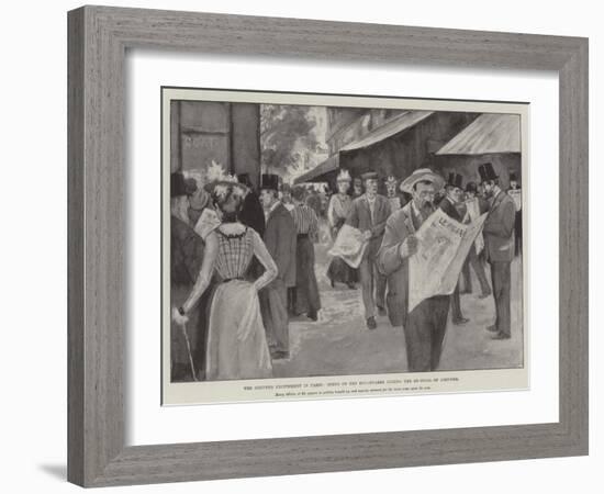 The Dreyfus Excitement in Paris, Scene on the Boulevards During the Re-Trial of Dreyfus-null-Framed Giclee Print