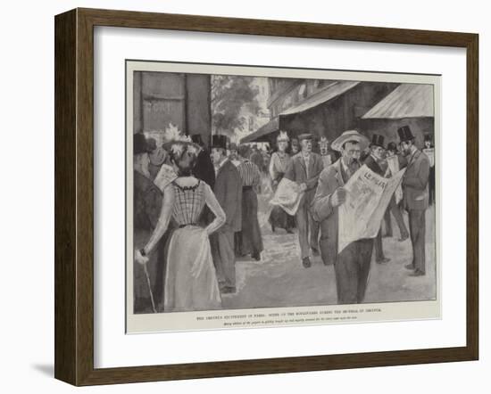 The Dreyfus Excitement in Paris, Scene on the Boulevards During the Re-Trial of Dreyfus-null-Framed Giclee Print