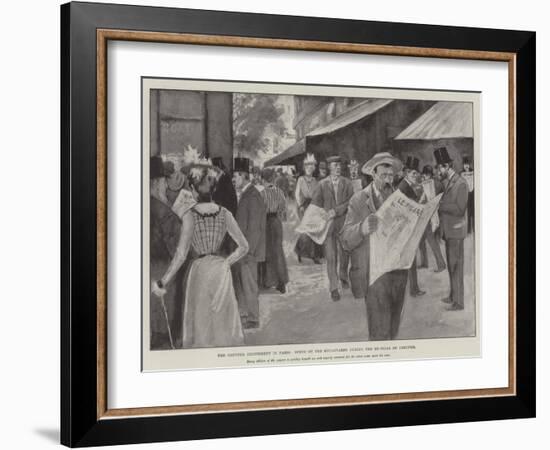 The Dreyfus Excitement in Paris, Scene on the Boulevards During the Re-Trial of Dreyfus-null-Framed Giclee Print