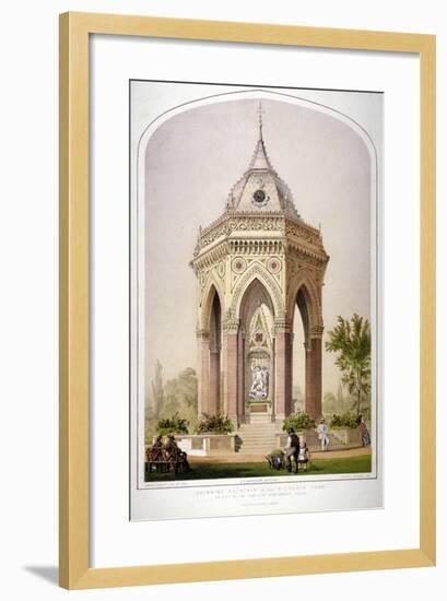 The Drinking Fountain in Victoria Park, Hackney, London, C1861-Robert Dudley-Framed Giclee Print