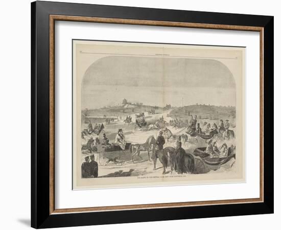 The Drive in the Central Park, New York, September, 15 September 1860 (Wood Engraving on Newsprint)-Winslow Homer-Framed Giclee Print