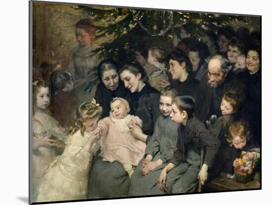 The Drop of Milk in Belleville: The Christmas Tree at the Dispensary, 1908-Jules Jean Geoffroy-Mounted Giclee Print