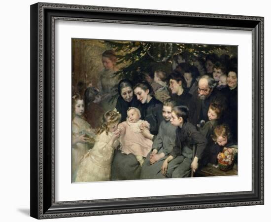 The Drop of Milk in Belleville: The Christmas Tree at the Dispensary, 1908-Jules Jean Geoffroy-Framed Giclee Print