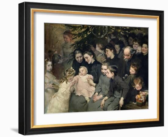 The Drop of Milk in Belleville: The Christmas Tree at the Dispensary, 1908-Jules Jean Geoffroy-Framed Giclee Print