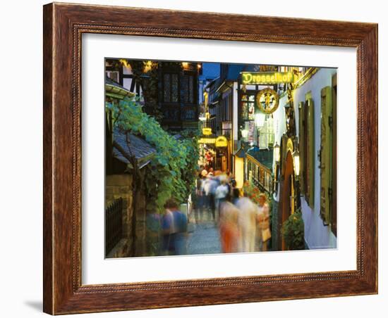 The Drosselgasse, Rudesheim, Rhine Valley, Germany-Simon Harris-Framed Photographic Print