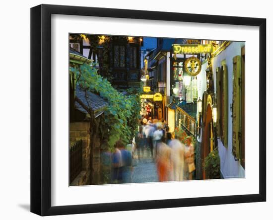 The Drosselgasse, Rudesheim, Rhine Valley, Germany-Simon Harris-Framed Photographic Print