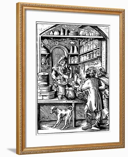 The Druggist's Shop, 1568-Jost Amman-Framed Giclee Print
