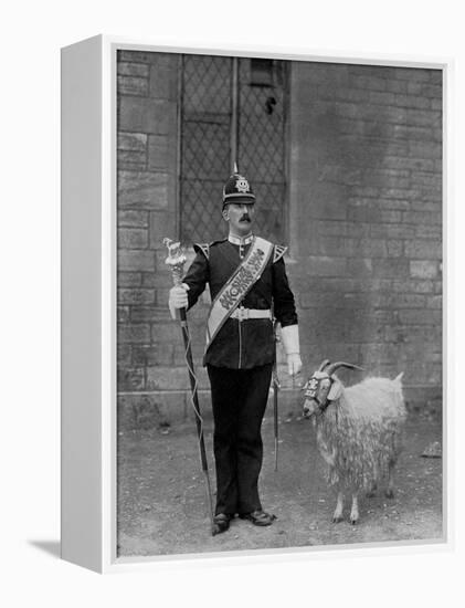 The Drum Major and Goat of the 1st Battalion the Welch Regiment, 1896-WM Crockett-Framed Premier Image Canvas