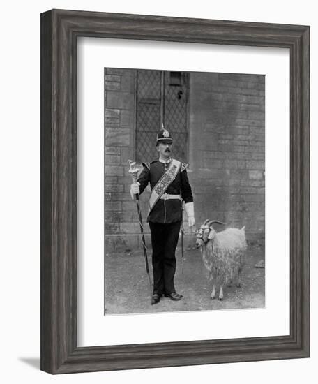 The Drum Major and Goat of the 1st Battalion the Welch Regiment, 1896-WM Crockett-Framed Giclee Print