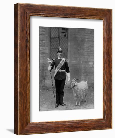 The Drum Major and Goat of the 1st Battalion the Welch Regiment, 1896-WM Crockett-Framed Giclee Print