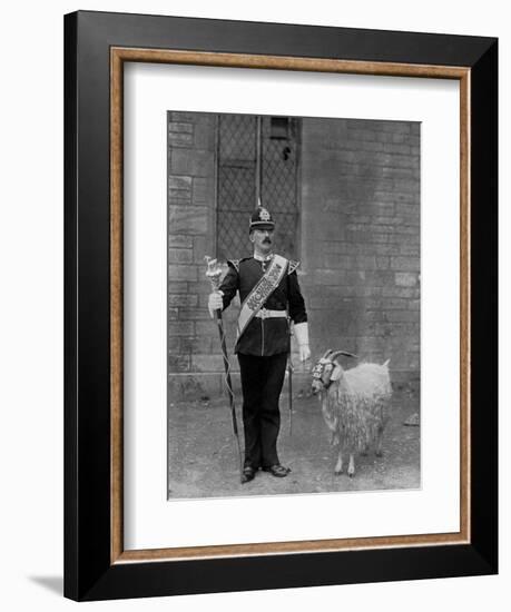 The Drum Major and Goat of the 1st Battalion the Welch Regiment, 1896-WM Crockett-Framed Giclee Print