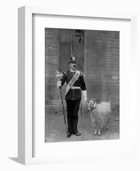 The Drum Major and Goat of the 1st Battalion the Welch Regiment, 1896-WM Crockett-Framed Giclee Print