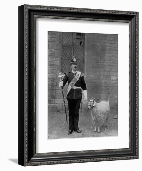 The Drum Major and Goat of the 1st Battalion the Welch Regiment, 1896-WM Crockett-Framed Giclee Print