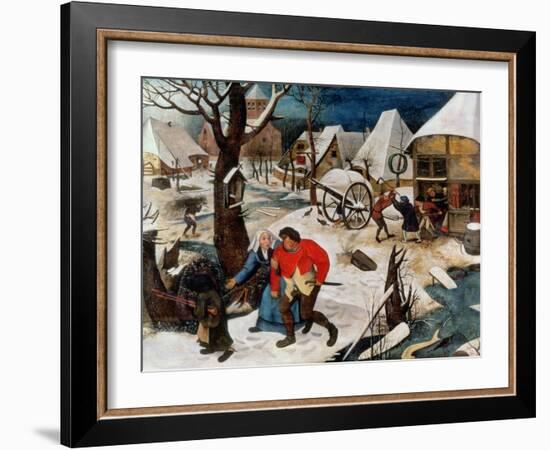 The Drunkard Being Led Home-Pieter Brueghel the Younger-Framed Giclee Print