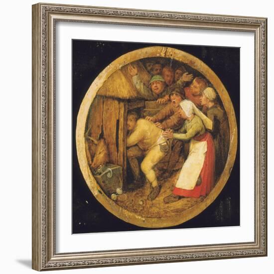 The Drunkard Pushed into the Pigsty-Pieter Bruegel the Elder-Framed Giclee Print