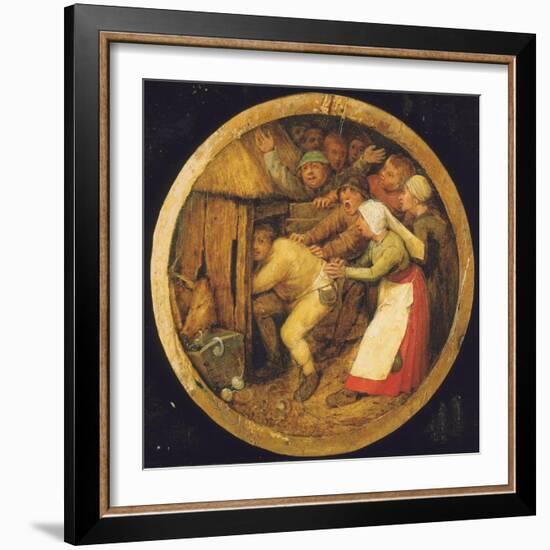 The Drunkard Pushed into the Pigsty-Pieter Bruegel the Elder-Framed Giclee Print