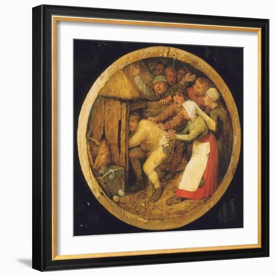The Drunkard Pushed into the Pigsty-Pieter Bruegel the Elder-Framed Giclee Print