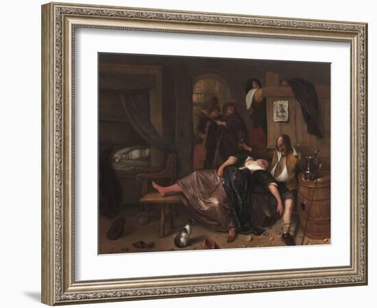 The Drunken Couple, 1655-Jan Steen-Framed Art Print