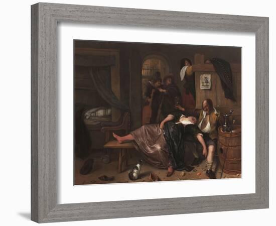 The Drunken Couple, 1655-Jan Steen-Framed Art Print