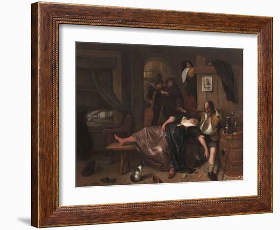 The Drunken Couple, 1655-Jan Steen-Framed Art Print