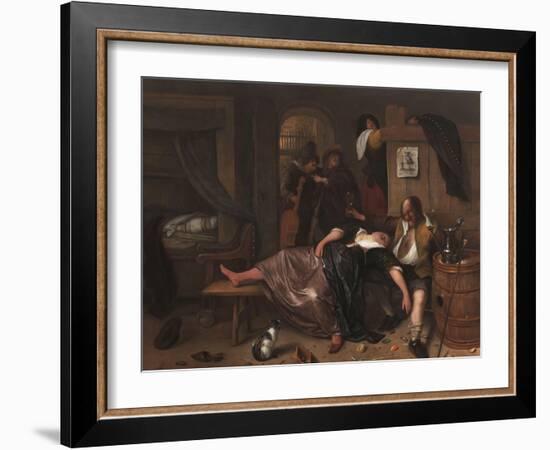 The Drunken Couple, 1655-Jan Steen-Framed Art Print