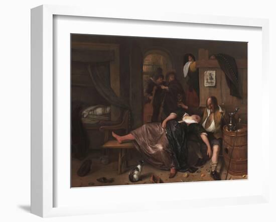 The Drunken Couple, 1655-Jan Steen-Framed Art Print