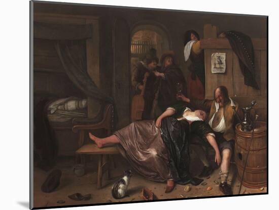 The Drunken Couple, 1655-Jan Steen-Mounted Art Print