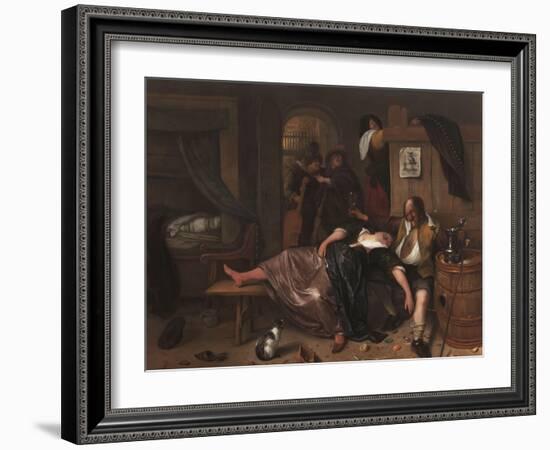 The Drunken Couple, 1655-Jan Steen-Framed Art Print