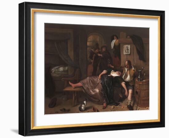 The Drunken Couple, 1655-Jan Steen-Framed Art Print