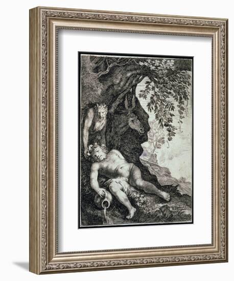 The Drunken Silenus, 17th Century-Moses van Uyttenbroeck-Framed Giclee Print