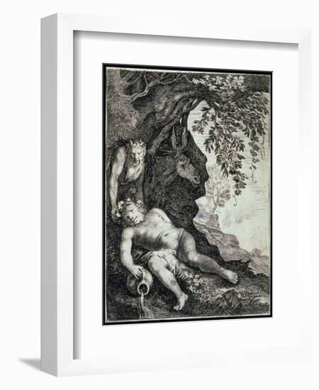 The Drunken Silenus, 17th Century-Moses van Uyttenbroeck-Framed Giclee Print