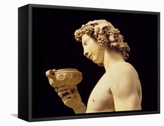 The Drunkenness of Bacchus, Detail of His Head, Sculpture by Michelangelo Buonarroti-Michelangelo Buonarroti-Framed Premier Image Canvas