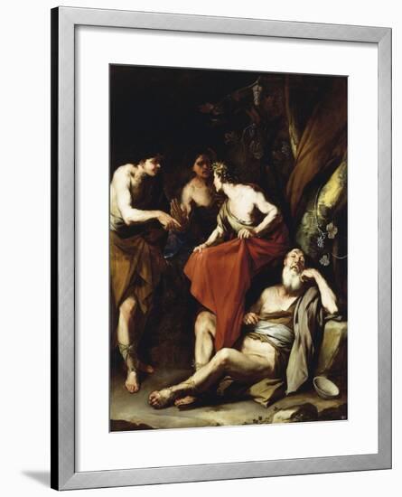 The Drunkenness of Noah-Luca Giordano-Framed Giclee Print