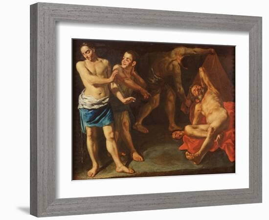 The Drunkenness of Noah-Gaspare Traversi-Framed Giclee Print