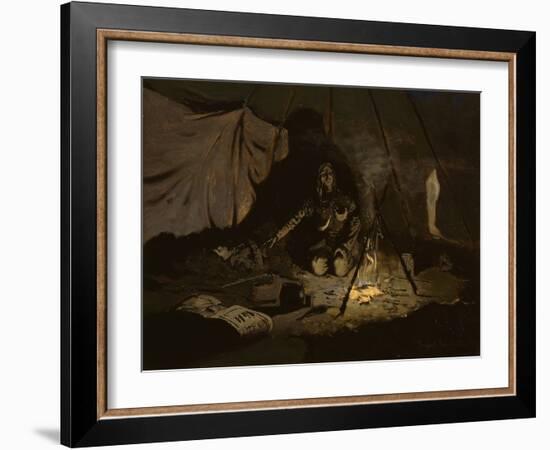 The Dry Leaves Had Lasted Longer than She, C.1899 (Oil on Canvas)-Frederic Remington-Framed Giclee Print