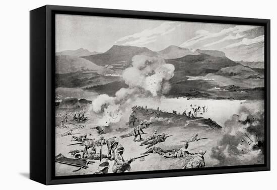The Dublin Fusiliers Attempt to Ford the Tugela River During the Battle of Colenso-Louis Creswicke-Framed Premier Image Canvas
