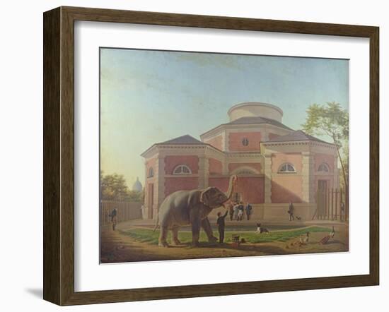 The Duc and Duchesse De Berry Visiting the Elephant at the Jardin Des Plantes in Paris, 1817-Jean Baptiste Berre-Framed Giclee Print