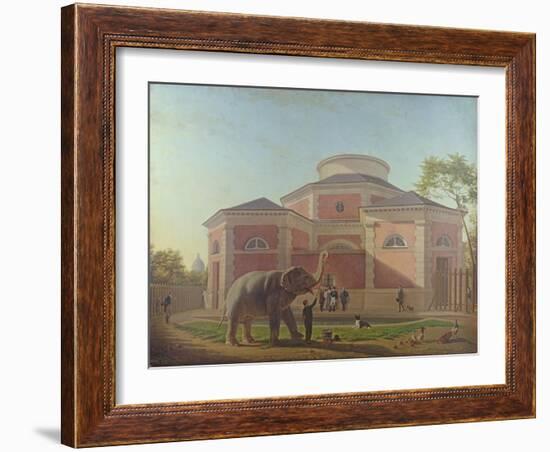 The Duc and Duchesse De Berry Visiting the Elephant at the Jardin Des Plantes in Paris, 1817-Jean Baptiste Berre-Framed Giclee Print