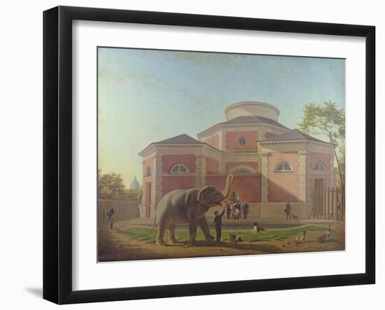 The Duc and Duchesse De Berry Visiting the Elephant at the Jardin Des Plantes in Paris, 1817-Jean Baptiste Berre-Framed Giclee Print