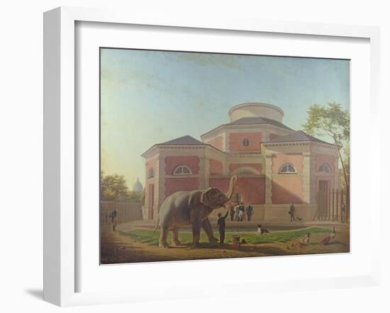 The Duc and Duchesse De Berry Visiting the Elephant at the Jardin Des Plantes in Paris, 1817-Jean Baptiste Berre-Framed Giclee Print