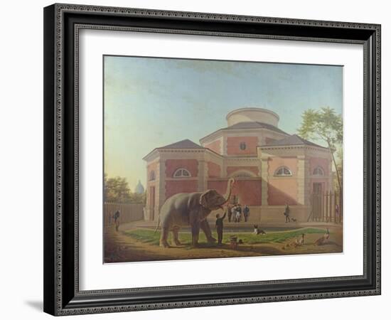 The Duc and Duchesse De Berry Visiting the Elephant at the Jardin Des Plantes in Paris, 1817-Jean Baptiste Berre-Framed Giclee Print