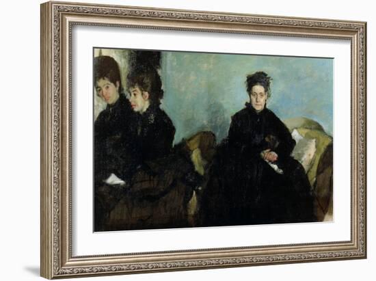 The Duchess De Montejasi and Her Daughters Elena and Camilla, 1876-Edgar Degas-Framed Giclee Print