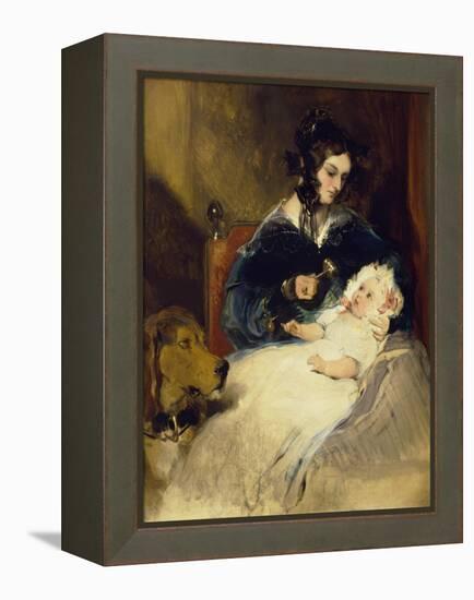 The Duchess of Abercorn and Child-Edwin Henry Landseer-Framed Premier Image Canvas