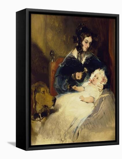 The Duchess of Abercorn and Child-Edwin Henry Landseer-Framed Premier Image Canvas