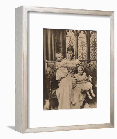 The Duchess of York with her two sons, Princes Edward and Albert, c1897 (1935)-Unknown-Framed Photographic Print
