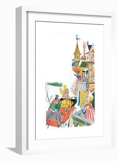 The Duchess Slides to Tea - Jack & Jill-Frank Dobias-Framed Giclee Print