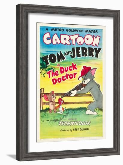 THE DUCK DOCTOR, left: Jerry, right: Tom on poster art, 1952.-null-Framed Art Print