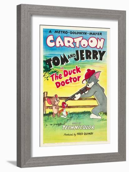 THE DUCK DOCTOR, left: Jerry, right: Tom on poster art, 1952.-null-Framed Art Print
