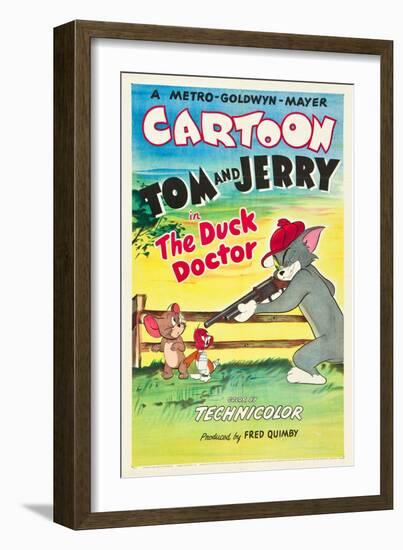 THE DUCK DOCTOR, left: Jerry, right: Tom on poster art, 1952.-null-Framed Art Print